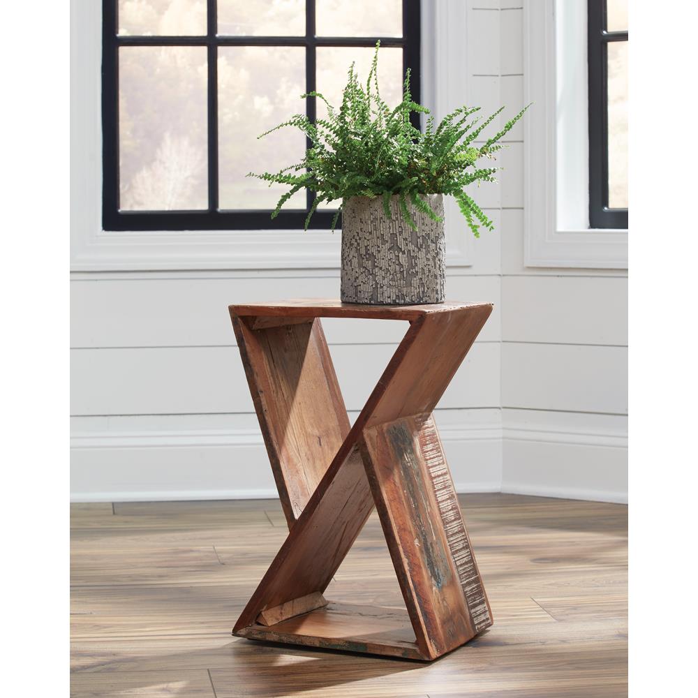  Coaster Furniture Lily 910180 Solid Reclaimed Wood Accent Side Table - Natural IMAGE 5