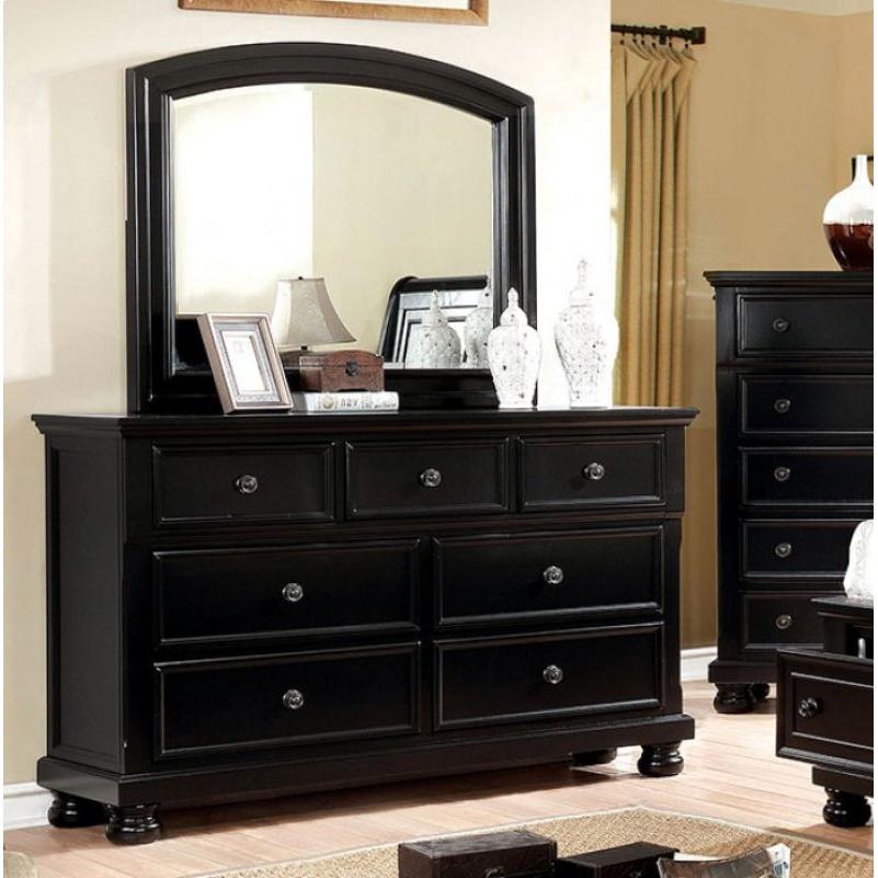  Furniture of America Castor Dresser Mirror CM7590BK-M IMAGE 3