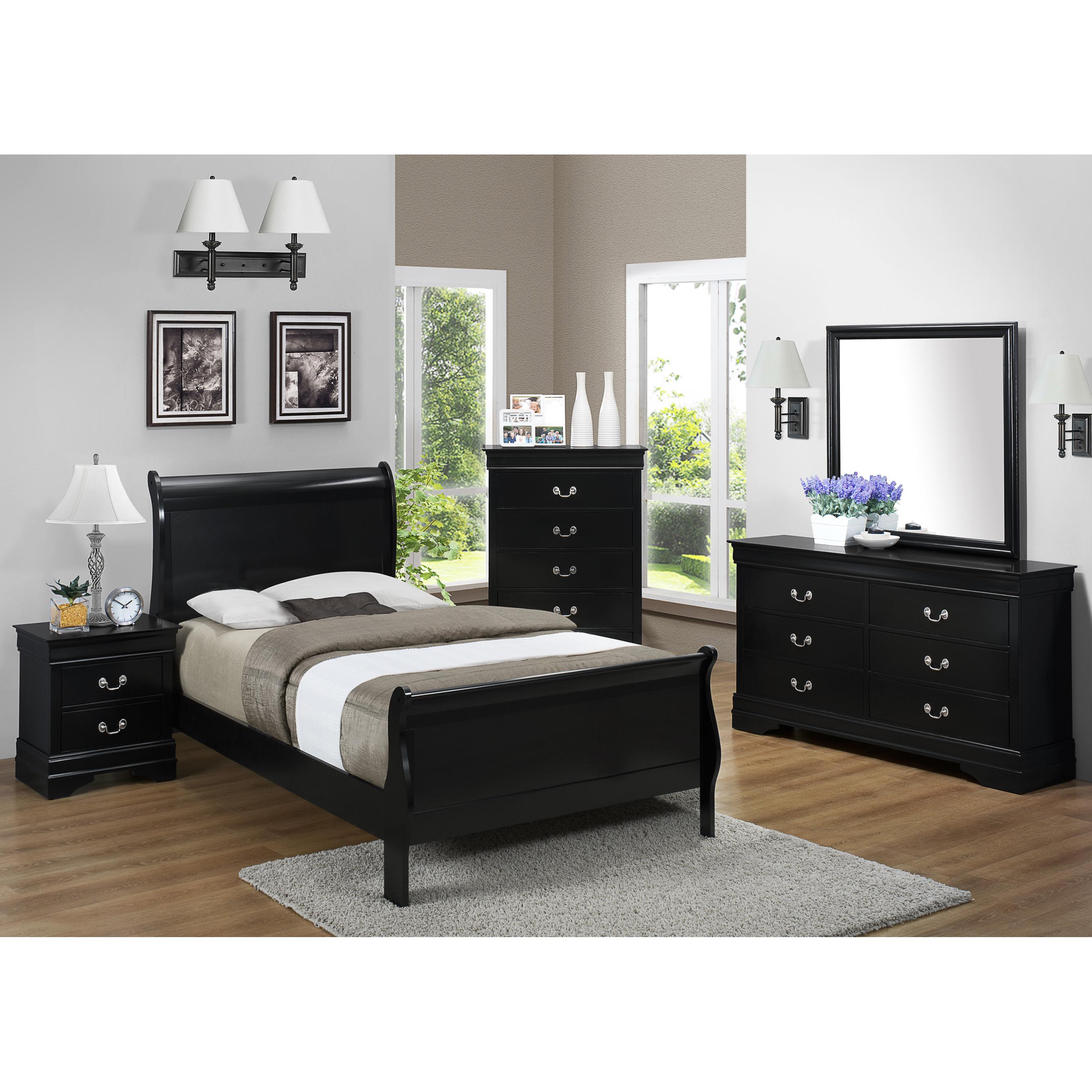  Size_Twin  -- Louis Philip B3950-T Twin Sleigh Bed IMAGE 2