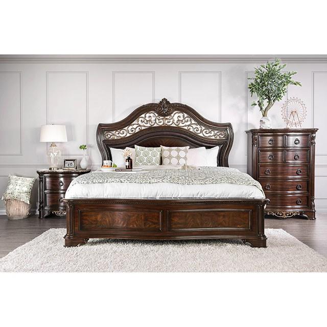 Size_California King  -- Furniture of America Menodora Sleigh Bed IMAGE 1
