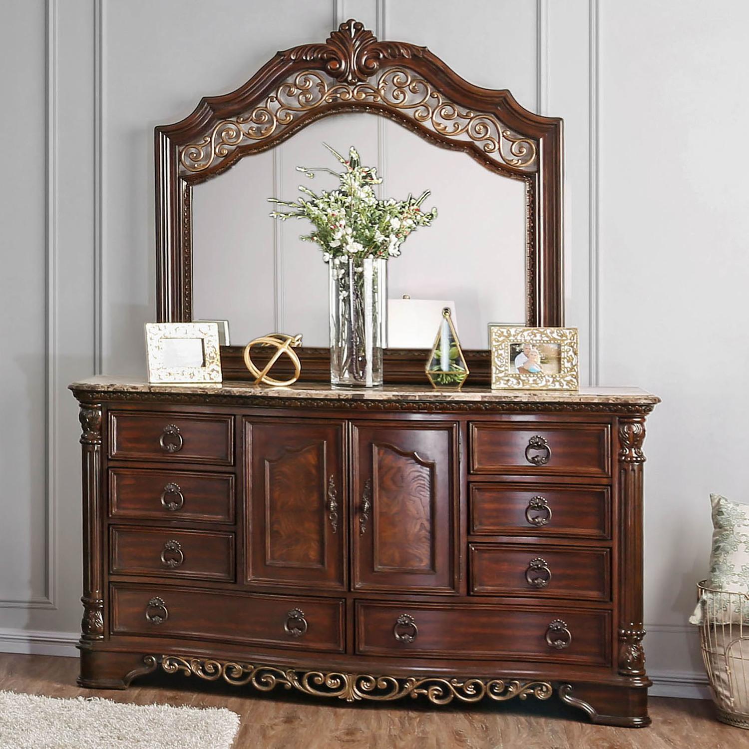  Furniture of America Menodora Dresser Mirror CM7311M IMAGE 3