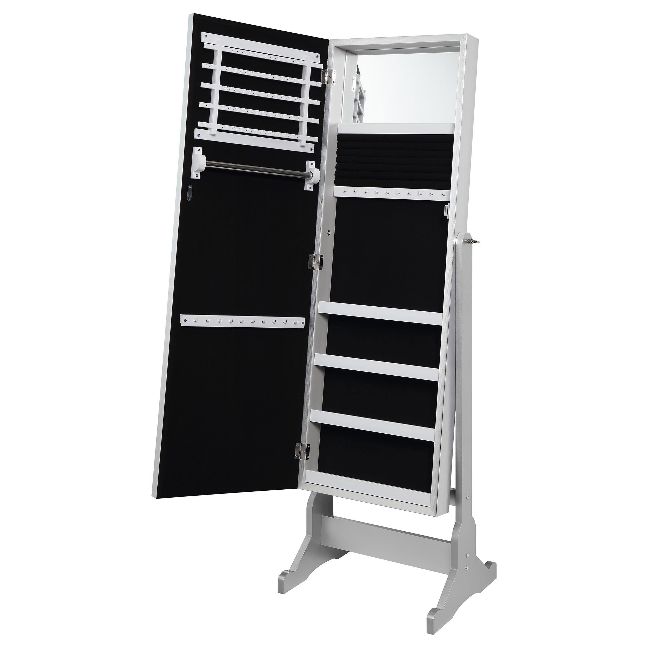  Coaster Furniture Moore 951017 Cheval Mirror with Jewelry Storage - Silver IMAGE 5