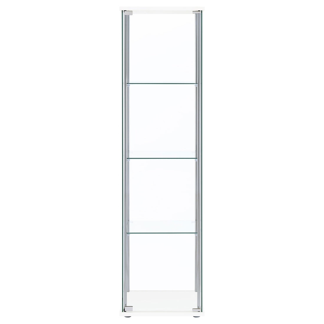  Coaster Furniture Bellatrix 951072 4-shelf Clear Glass Curio Cabinet - White IMAGE 1