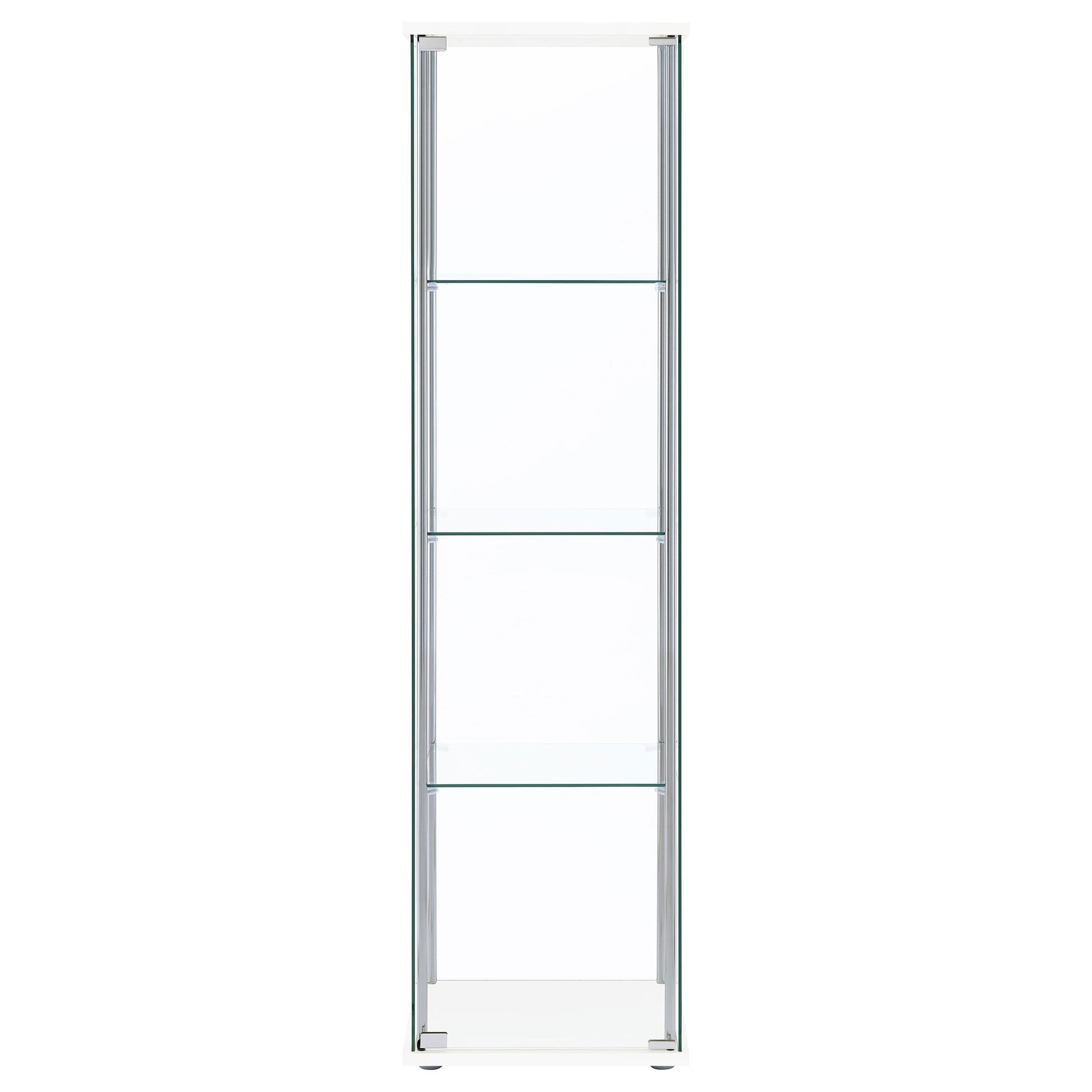  Coaster Furniture Bellatrix 951072 4-shelf Clear Glass Curio Cabinet - White IMAGE 2