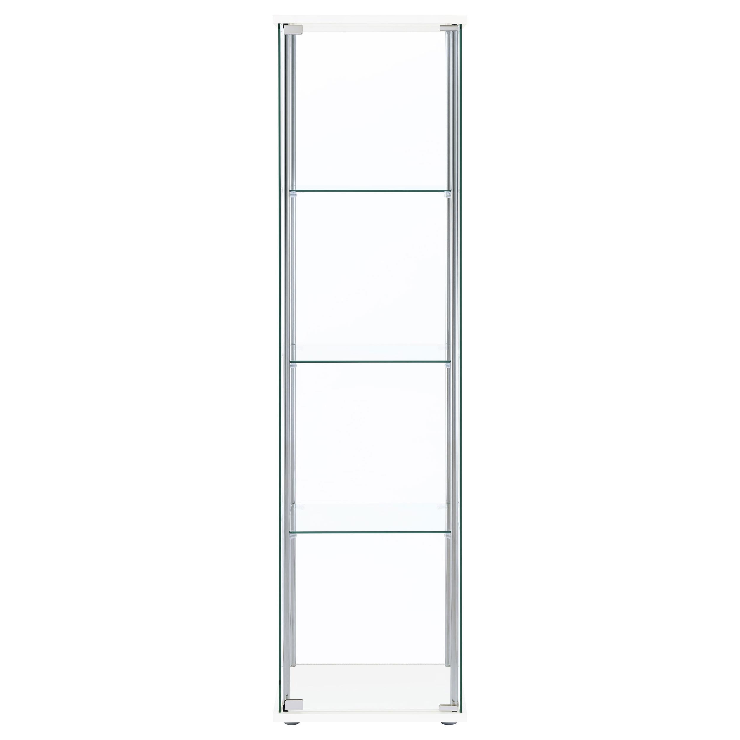  Coaster Furniture Bellatrix 951072 4-shelf Clear Glass Curio Cabinet - White IMAGE 2