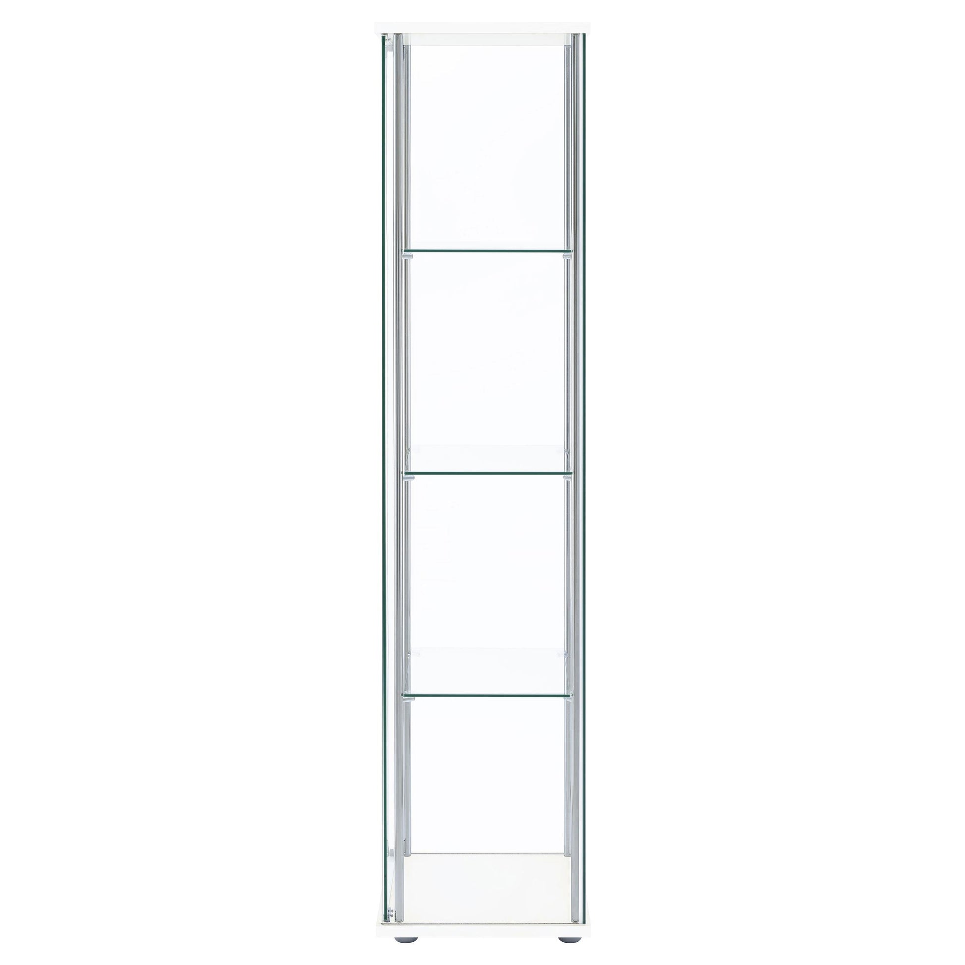  Coaster Furniture Bellatrix 951072 4-shelf Clear Glass Curio Cabinet - White IMAGE 4