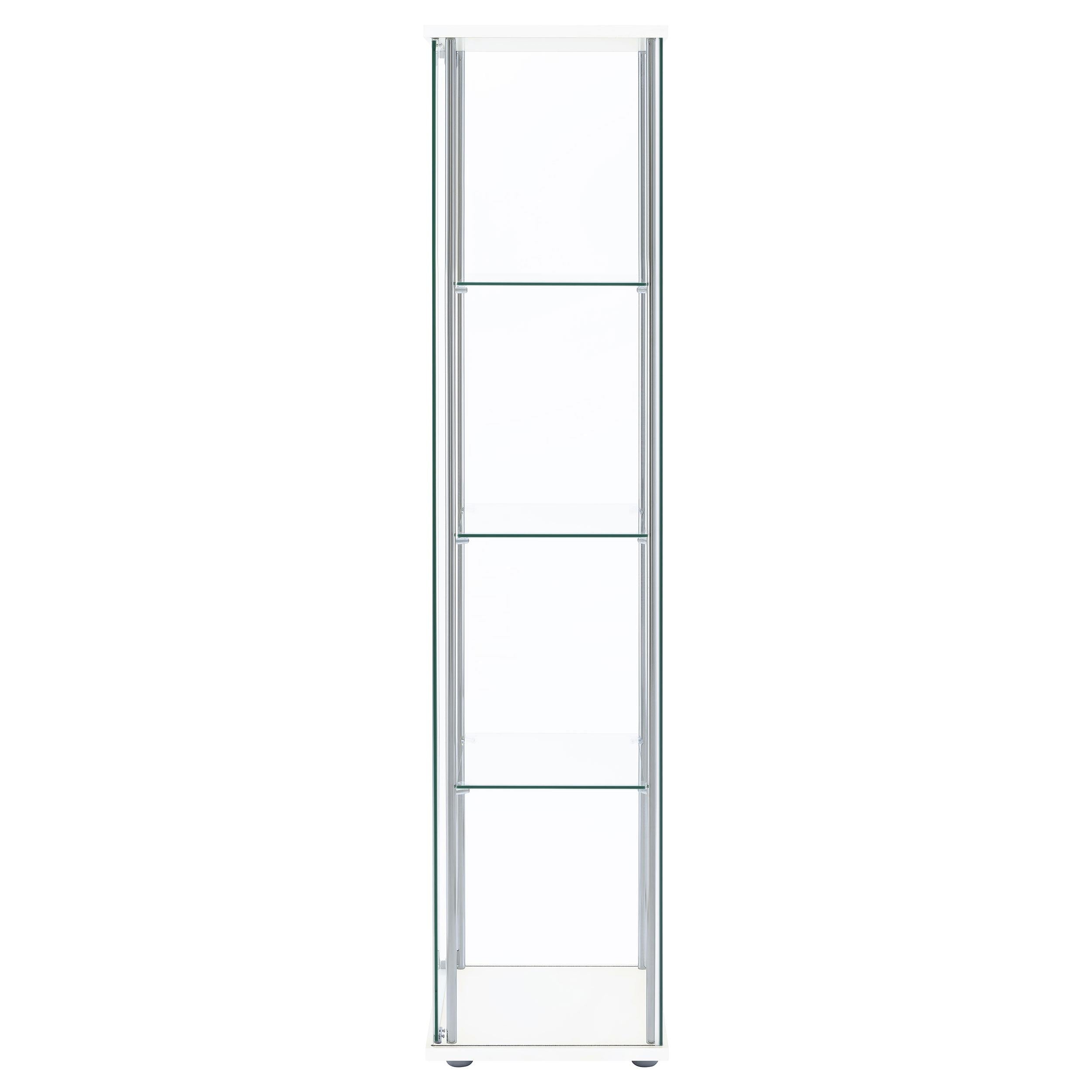  Coaster Furniture Bellatrix 951072 4-shelf Clear Glass Curio Cabinet - White IMAGE 4