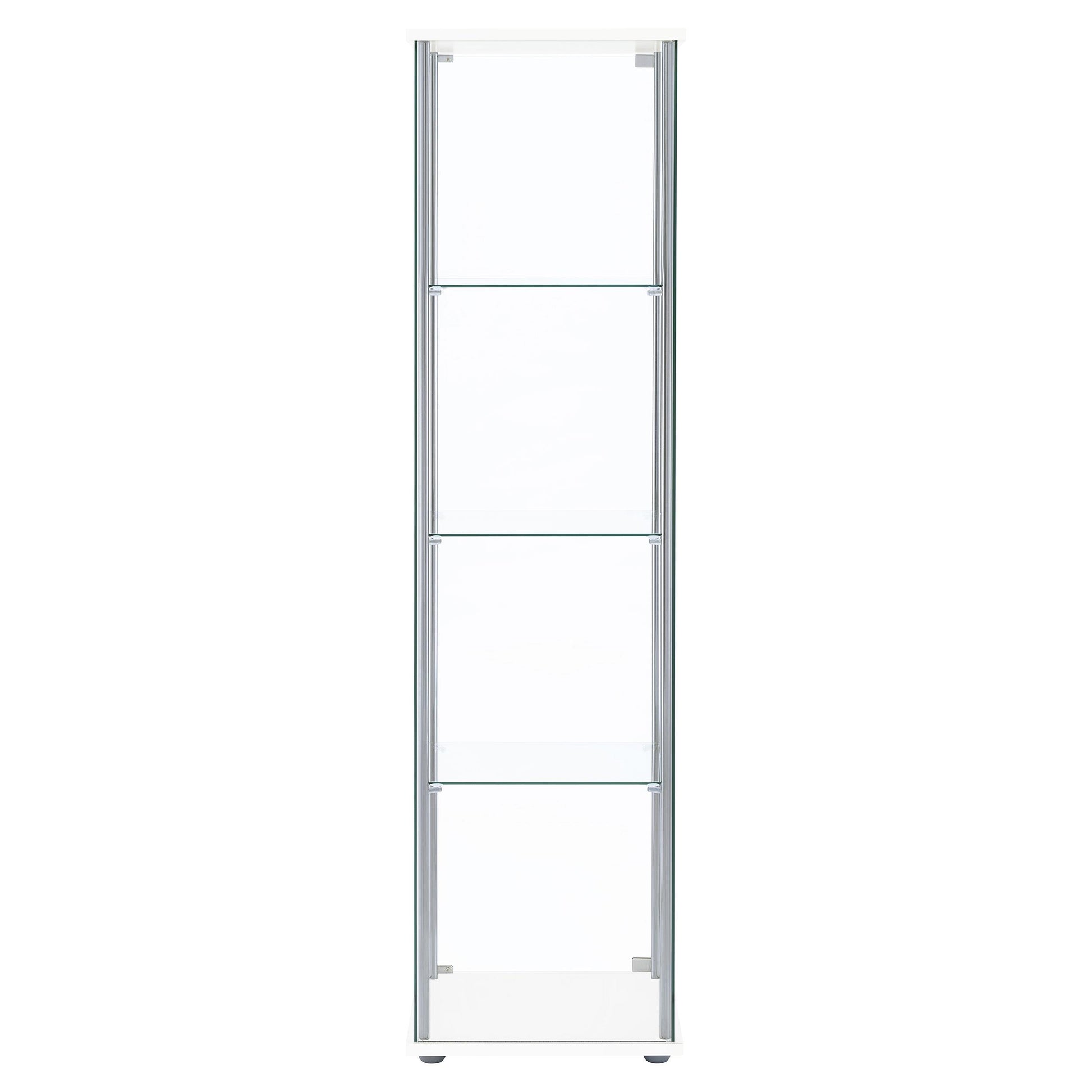  Coaster Furniture Bellatrix 951072 4-shelf Clear Glass Curio Cabinet - White IMAGE 6