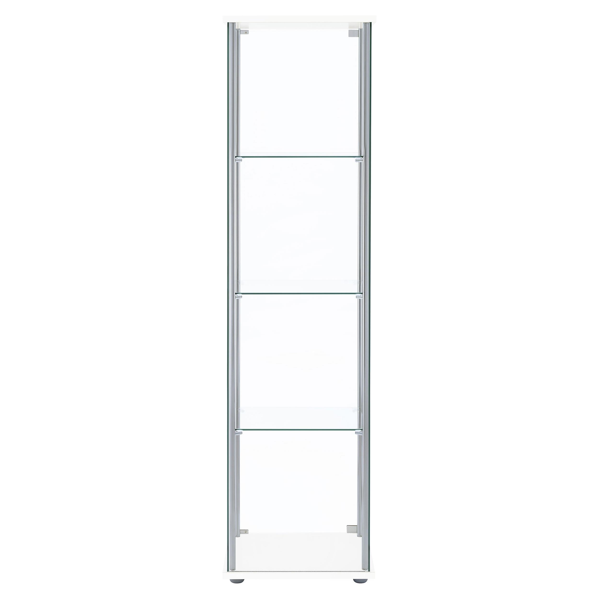  Coaster Furniture Bellatrix 951072 4-shelf Clear Glass Curio Cabinet - White IMAGE 6