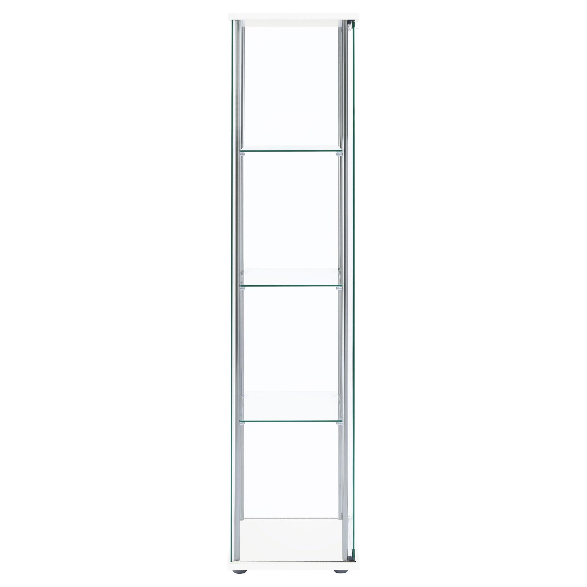 Coaster Furniture Bellatrix 951072 4-shelf Clear Glass Curio Cabinet - White IMAGE 8