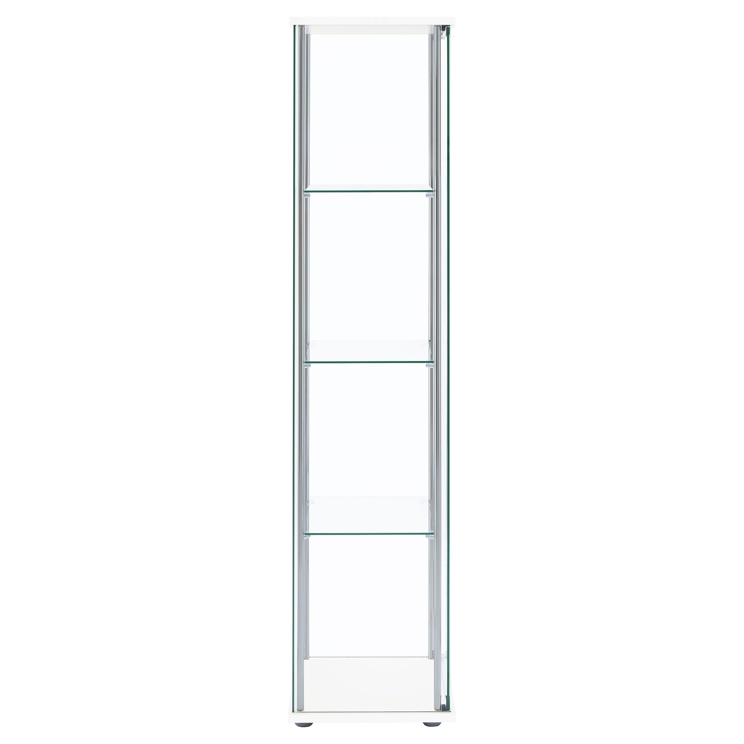  Coaster Furniture Bellatrix 951072 4-shelf Clear Glass Curio Cabinet - White IMAGE 8