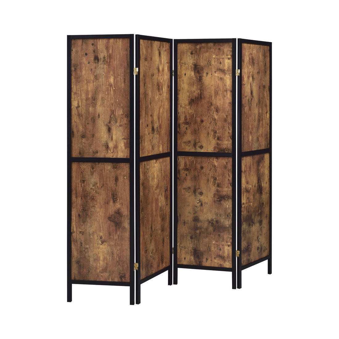  Coaster Furniture Deepika 961413 4-Panel Room Divider Folding Screen - Rustic Nutmeg IMAGE 1