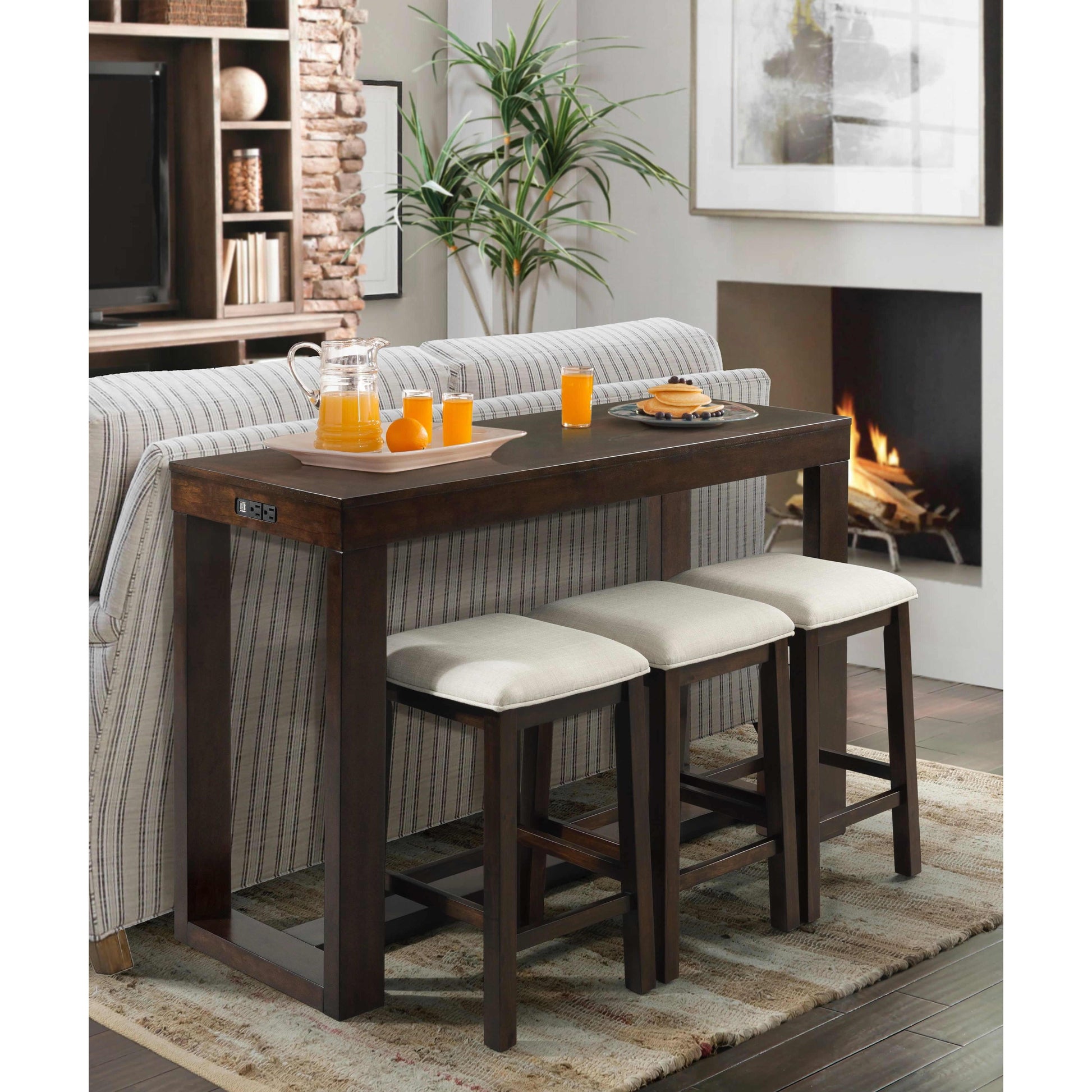  Elements International Hardy 4 pc Pub Height Dinette THY100BTSP IMAGE 5