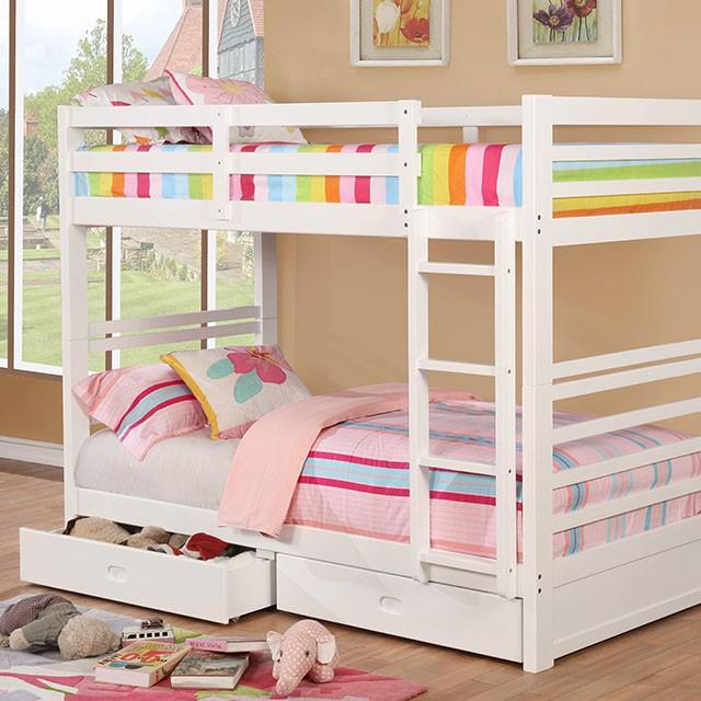  Furniture of America California CM-BK588T-WH Twin/Twin Bunk Bed IMAGE 2