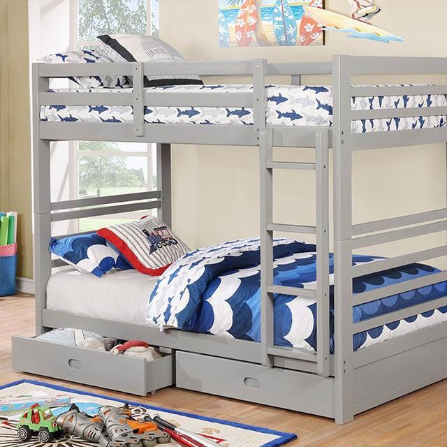  Furniture of America California CM-BK588T-GY Twin/Twin Bunk Bed IMAGE 1