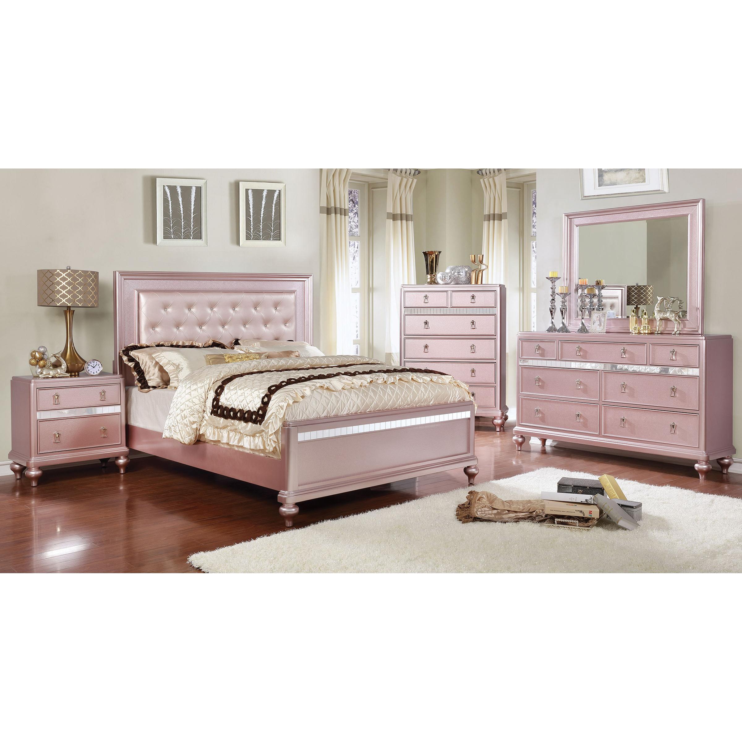  Color_Rose Gold  Size_Queen  -- Avior Upholstered Panel Bed IMAGE 4