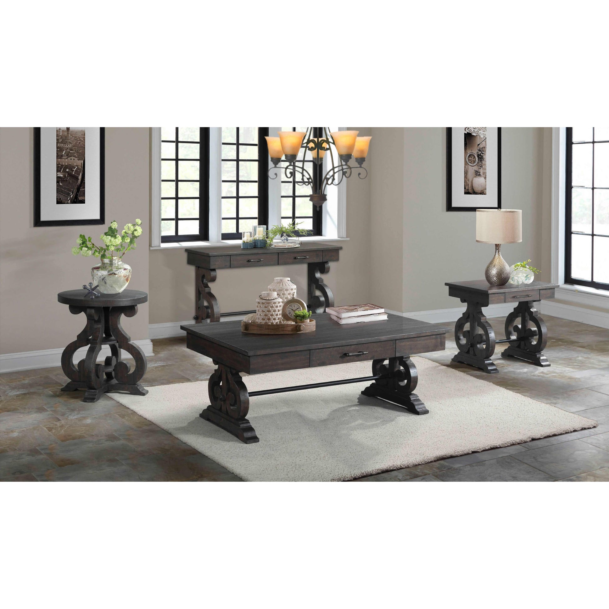  Elements International Stone End Table TST100ST IMAGE 3