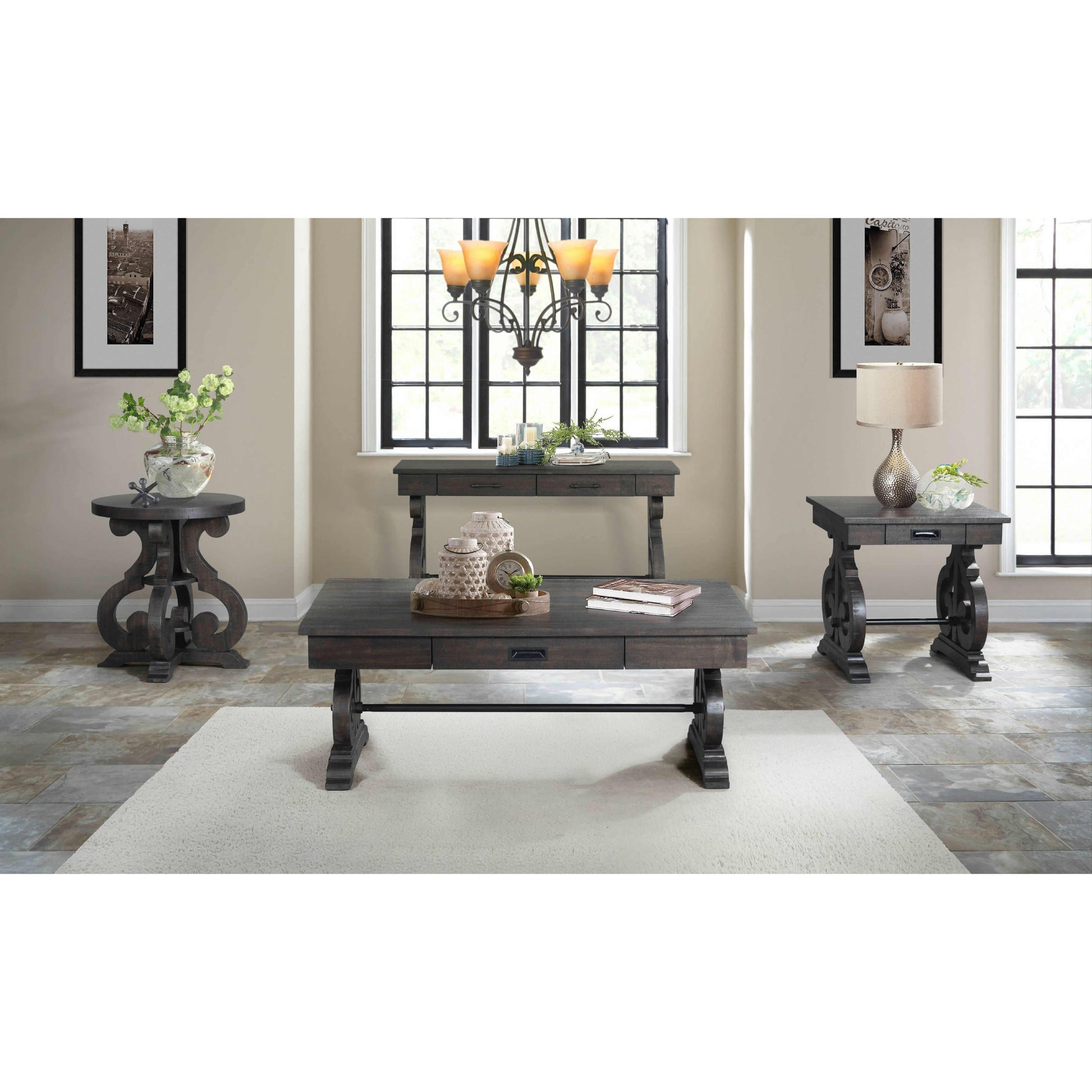  Elements International Stone End Table TST100ST IMAGE 4