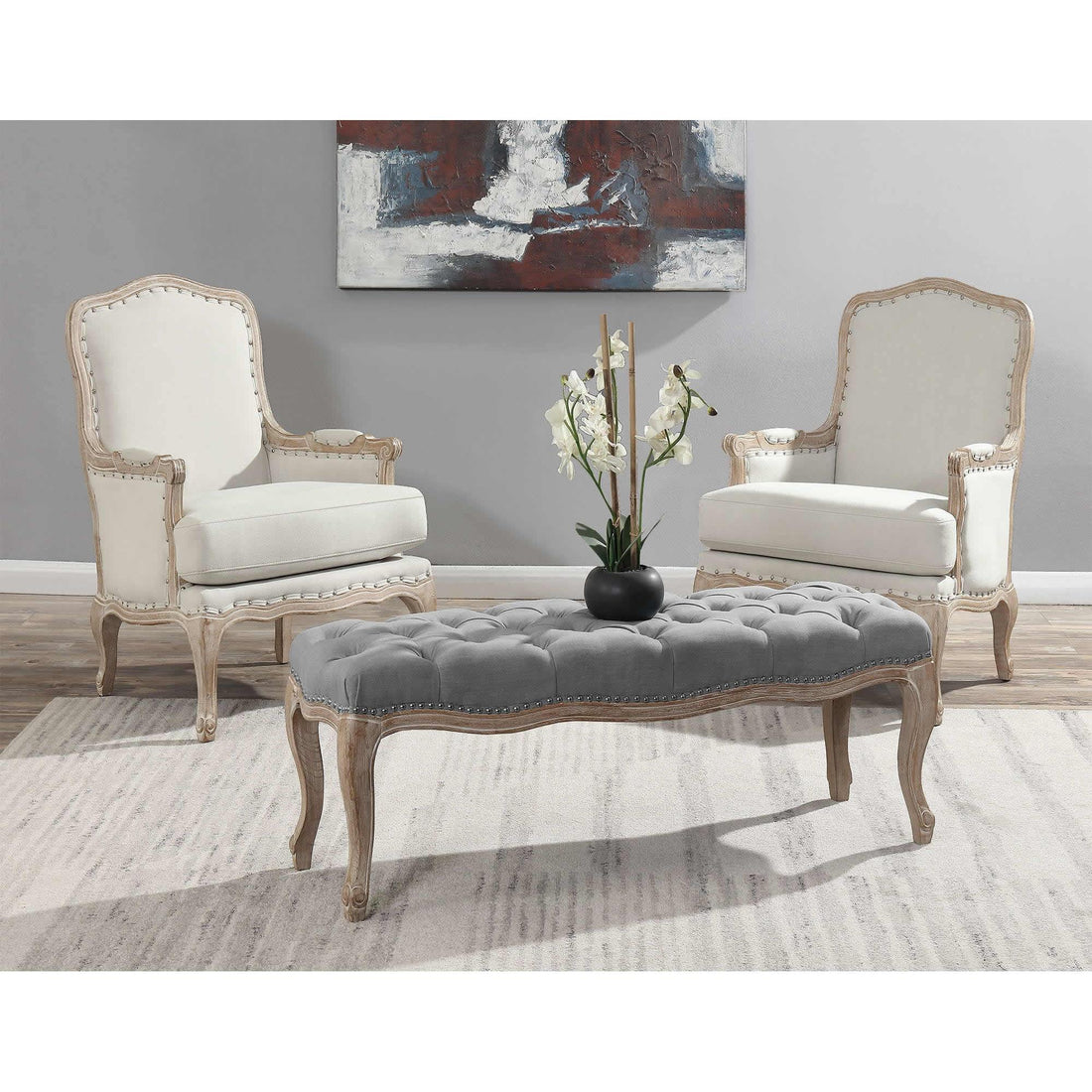  Elements International Artesia Stationary Fabric Accent Chair UAZ540100G IMAGE 1