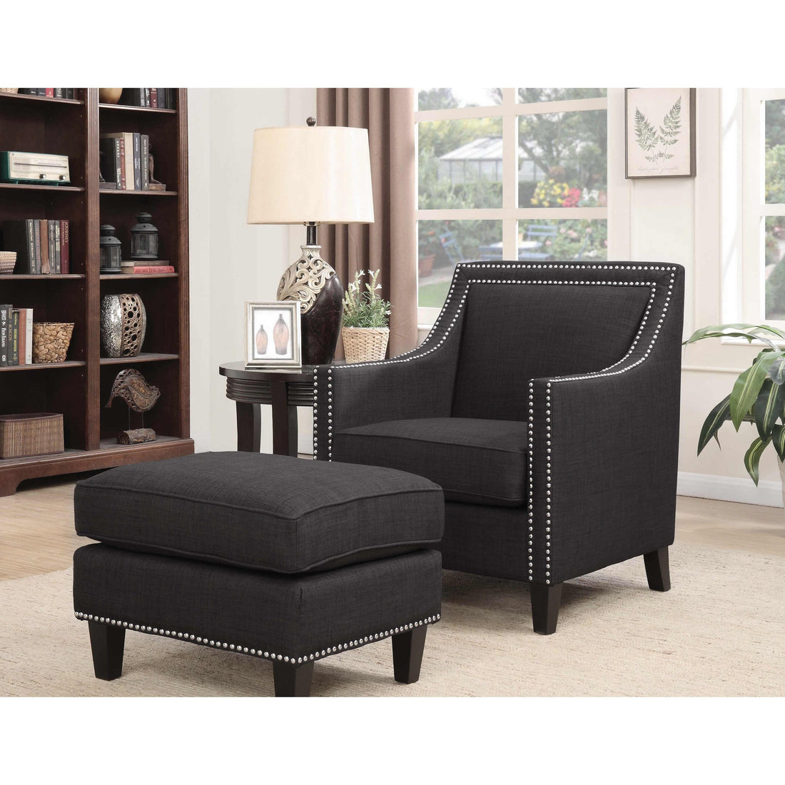  Elements International Erica Stationary Fabric Accent Chair UER090100CA IMAGE 1