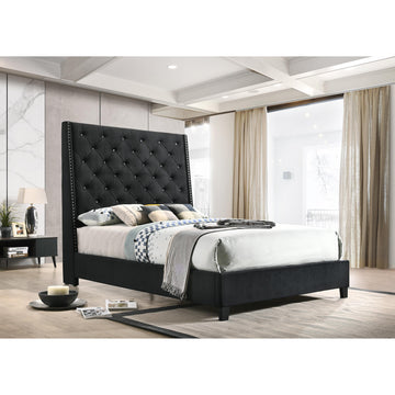  Size_Queen  -- Crown Mark Chantilly Upholstered Platform Bed IMAGE 1