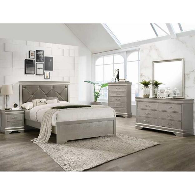  Size_King  -- Amalia Upholstered Panel Bed IMAGE 2