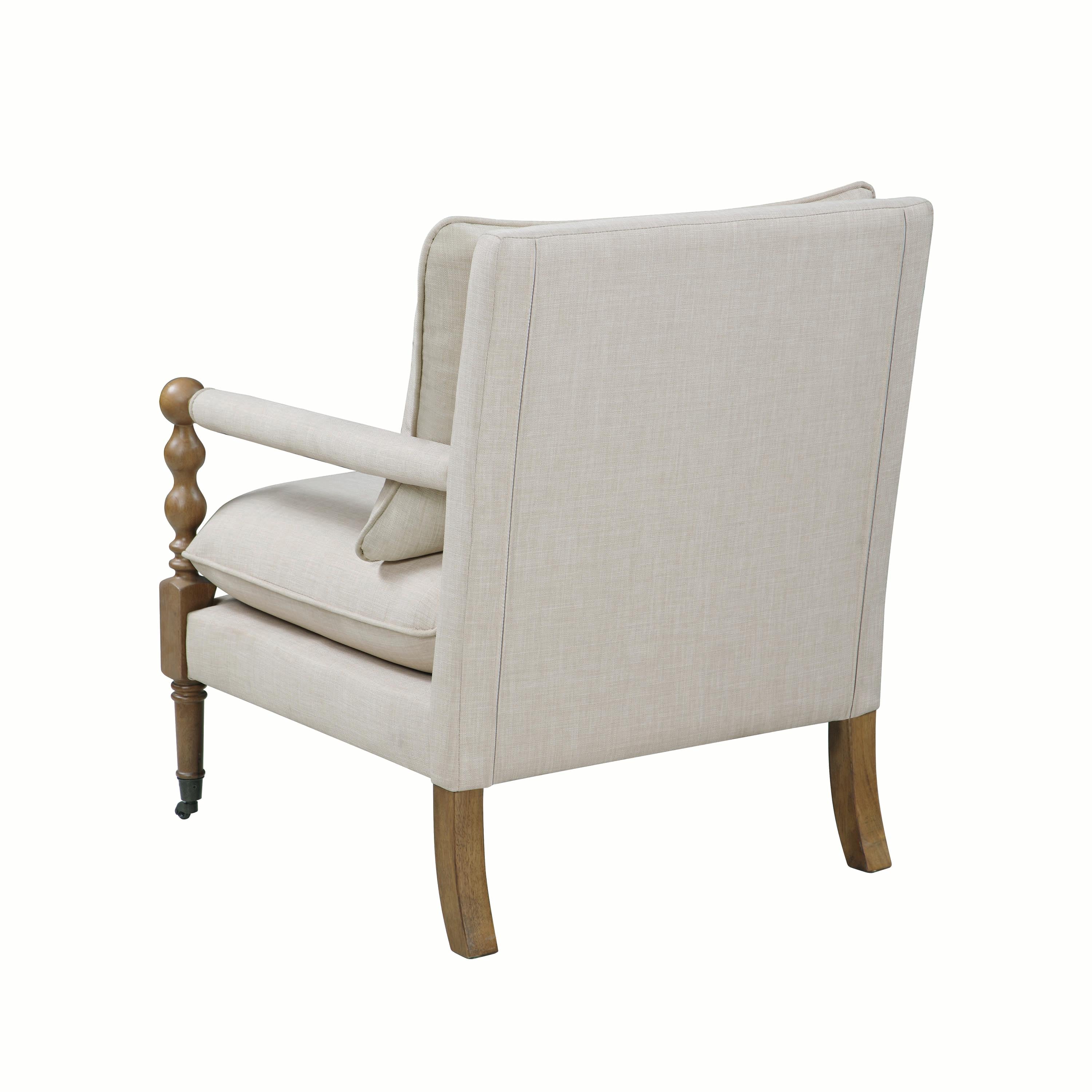  Coaster Furniture Dempsy 903058 Upholstered Accent Chair with Casters - Beige IMAGE 3