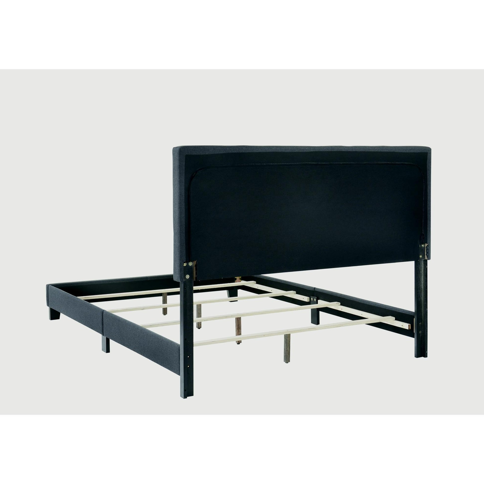  Size_Queen  -- Mapes 305746Q Upholstered Queen Panel Bed - Charcoal IMAGE 3