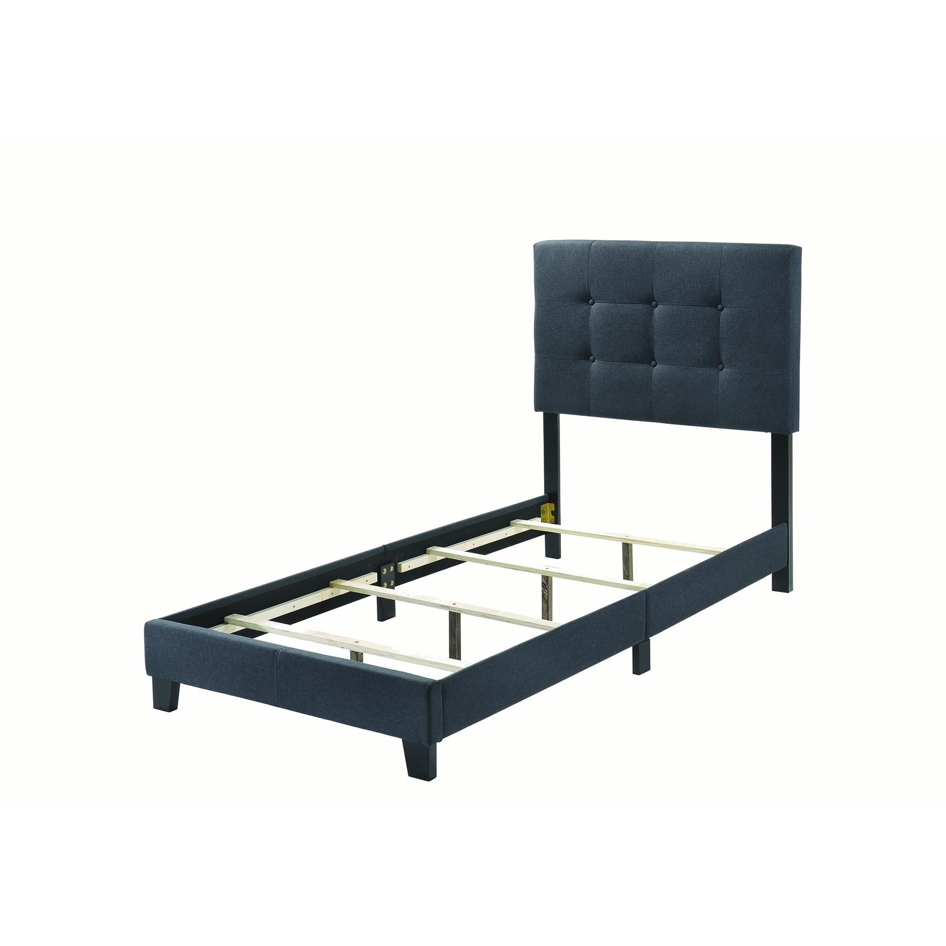  Size_Twin  -- Mapes 305746T Upholstered Twin Panel Bed - Charcoal IMAGE 2