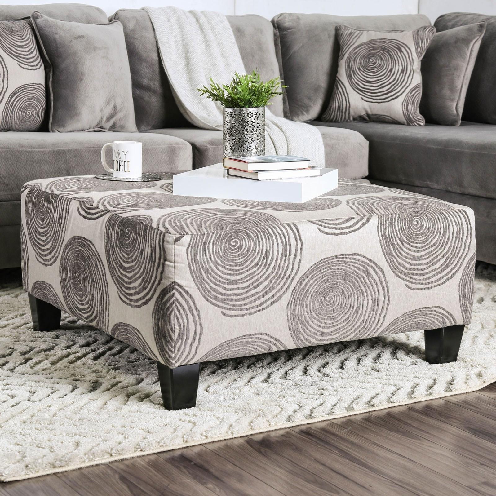  Furniture of America Bonaventura Fabric Ottoman SM5142GY-OT IMAGE 1