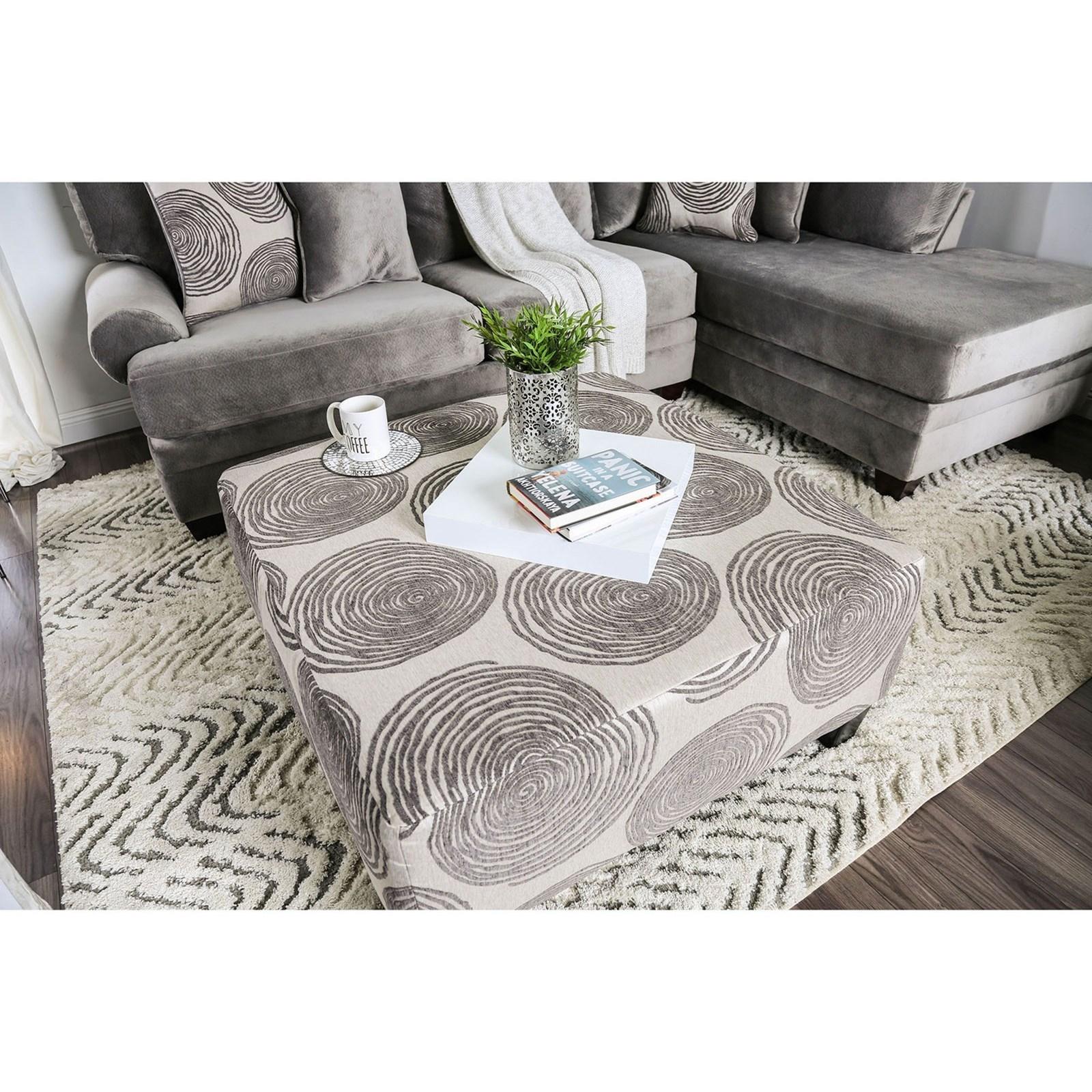  Furniture of America Bonaventura Fabric Ottoman SM5142GY-OT IMAGE 2