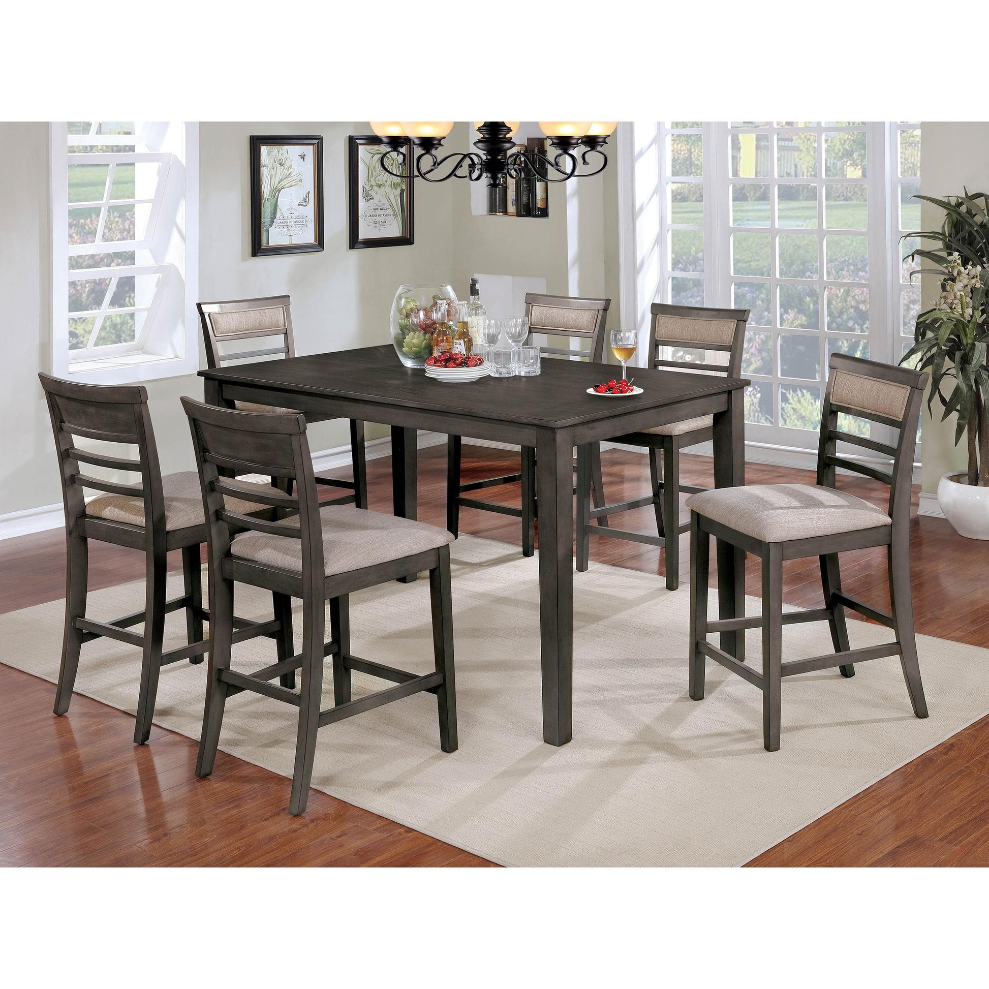  Furniture of America Fafnir CM3607PT-7PK 7 pc Counter Height Table Set IMAGE 4