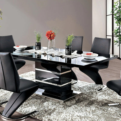  Furniture of America Midvale Dining Table with Pedestal Base CM3650BK-T-TABLE IMAGE 1