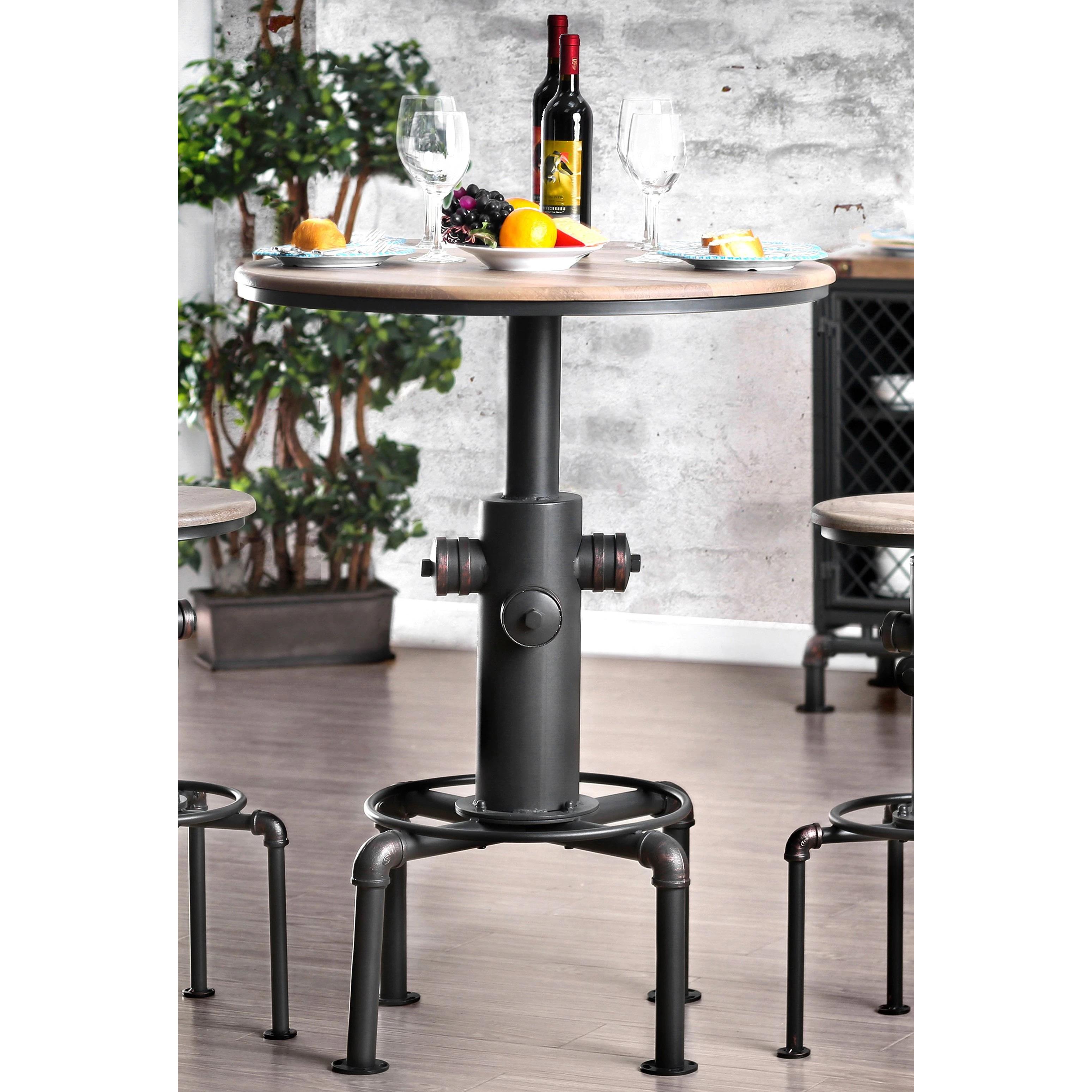  Furniture of America Round Foskey Pub Height Dining Table with Pedestal Base CM3367BT-TABLE IMAGE 2