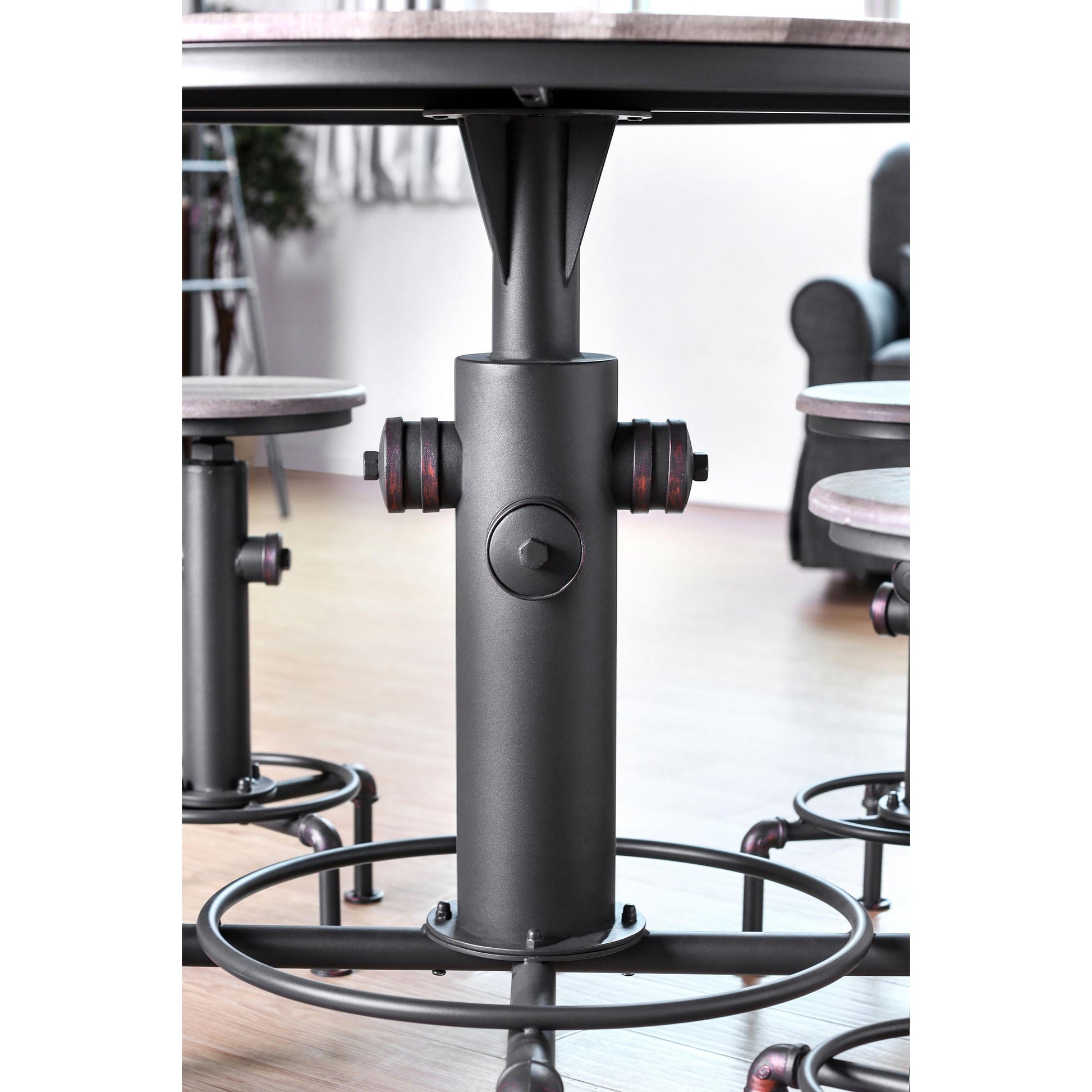  Furniture of America Round Foskey Pub Height Dining Table with Pedestal Base CM3367BT-TABLE IMAGE 3