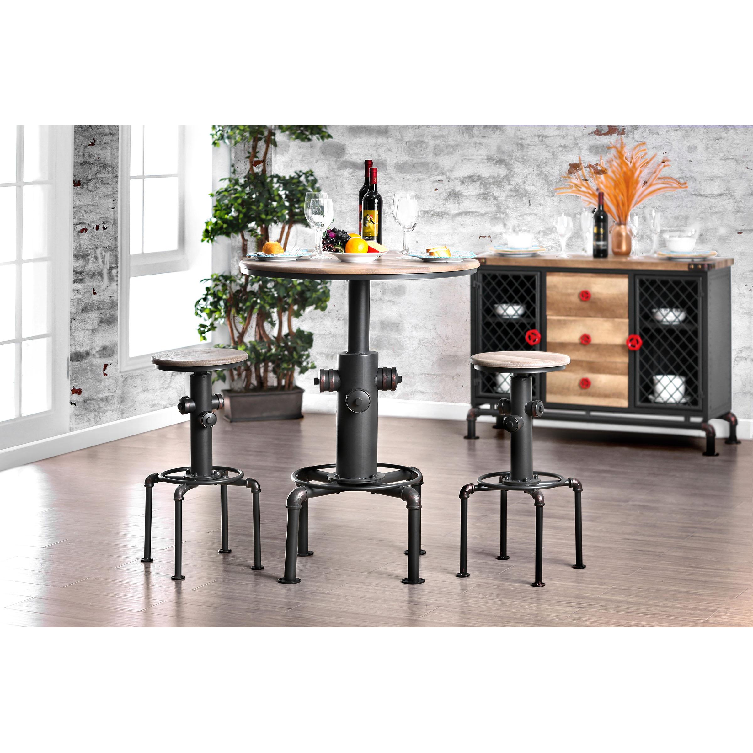  Furniture of America Round Foskey Pub Height Dining Table with Pedestal Base CM3367BT-TABLE IMAGE 6