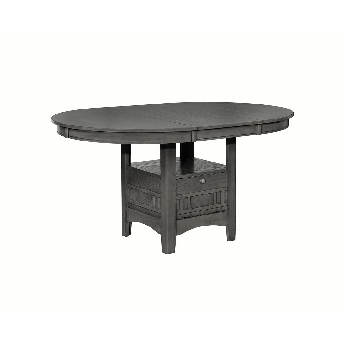  Coaster Furniture Lavon 108211 Oval 60-inch Extension Leaf Dining Table - Medium Grey IMAGE 1