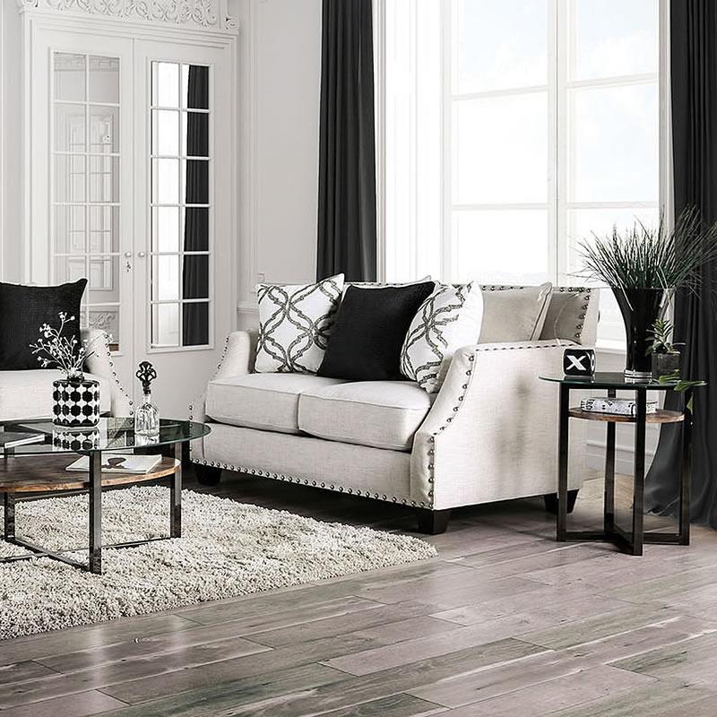  Furniture of America Phoibe Stationary Fabric Loveseat SM3078-LV IMAGE 1