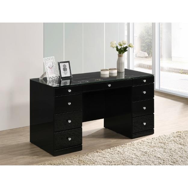  Crown Mark Avery 9-Drawer Vanity Table B4850BK-91-TOP/B4850BK-91-BASE IMAGE 1