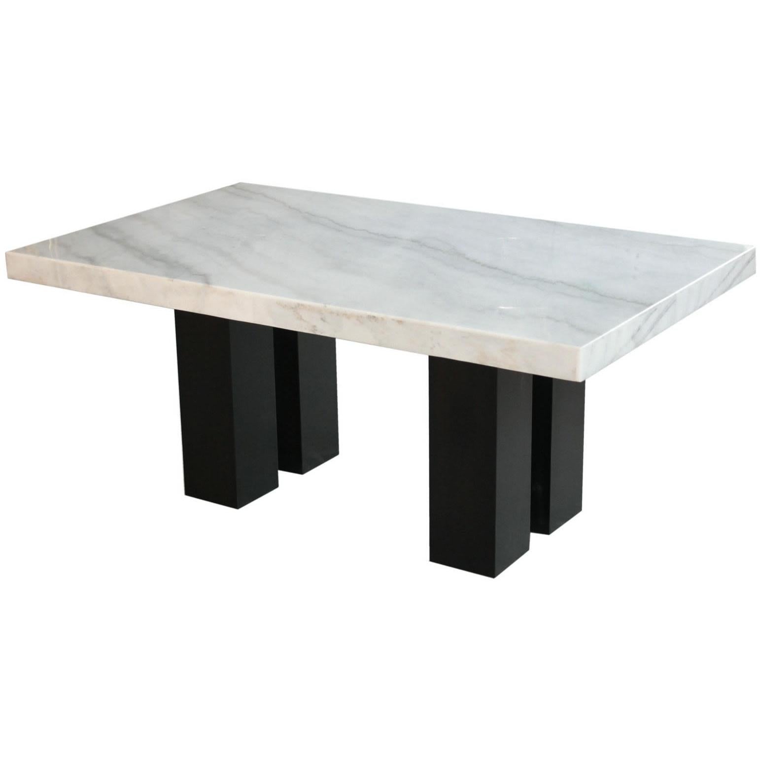  Steve Silver Furniture Camila Dining Table with Marble Top CM420WB/CM420WT IMAGE 1