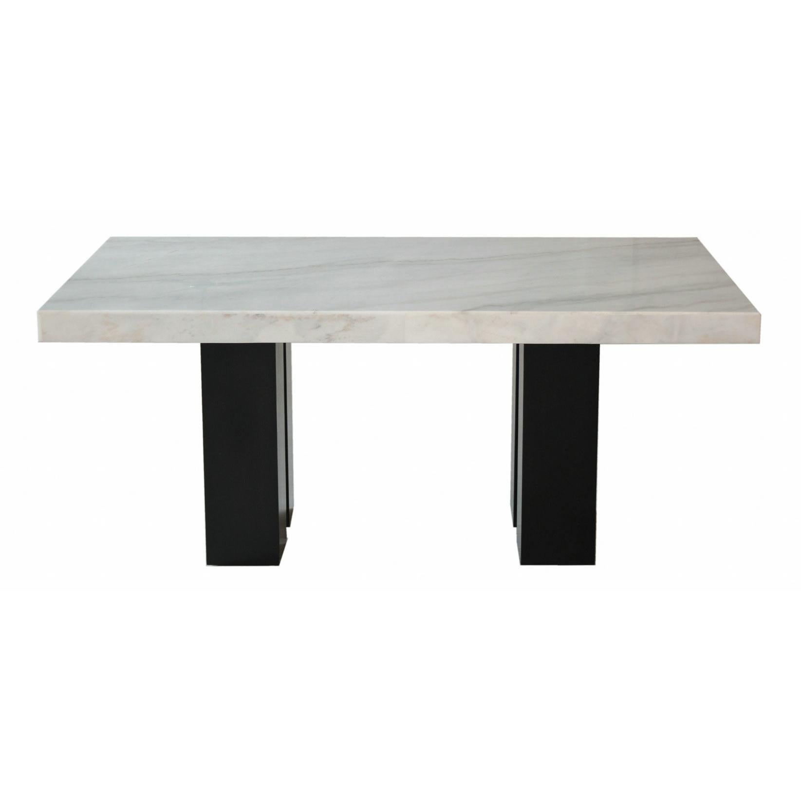  Steve Silver Furniture Camila Dining Table with Marble Top CM420WB/CM420WT IMAGE 2