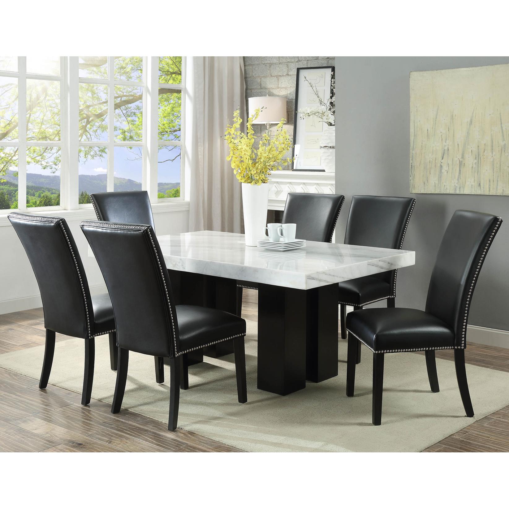  Steve Silver Furniture Camila Dining Table with Marble Top CM420WB/CM420WT IMAGE 3