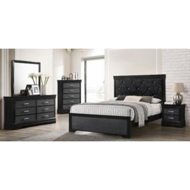  Size_Queen  -- Amalia Upholstered Panel Bed IMAGE 2