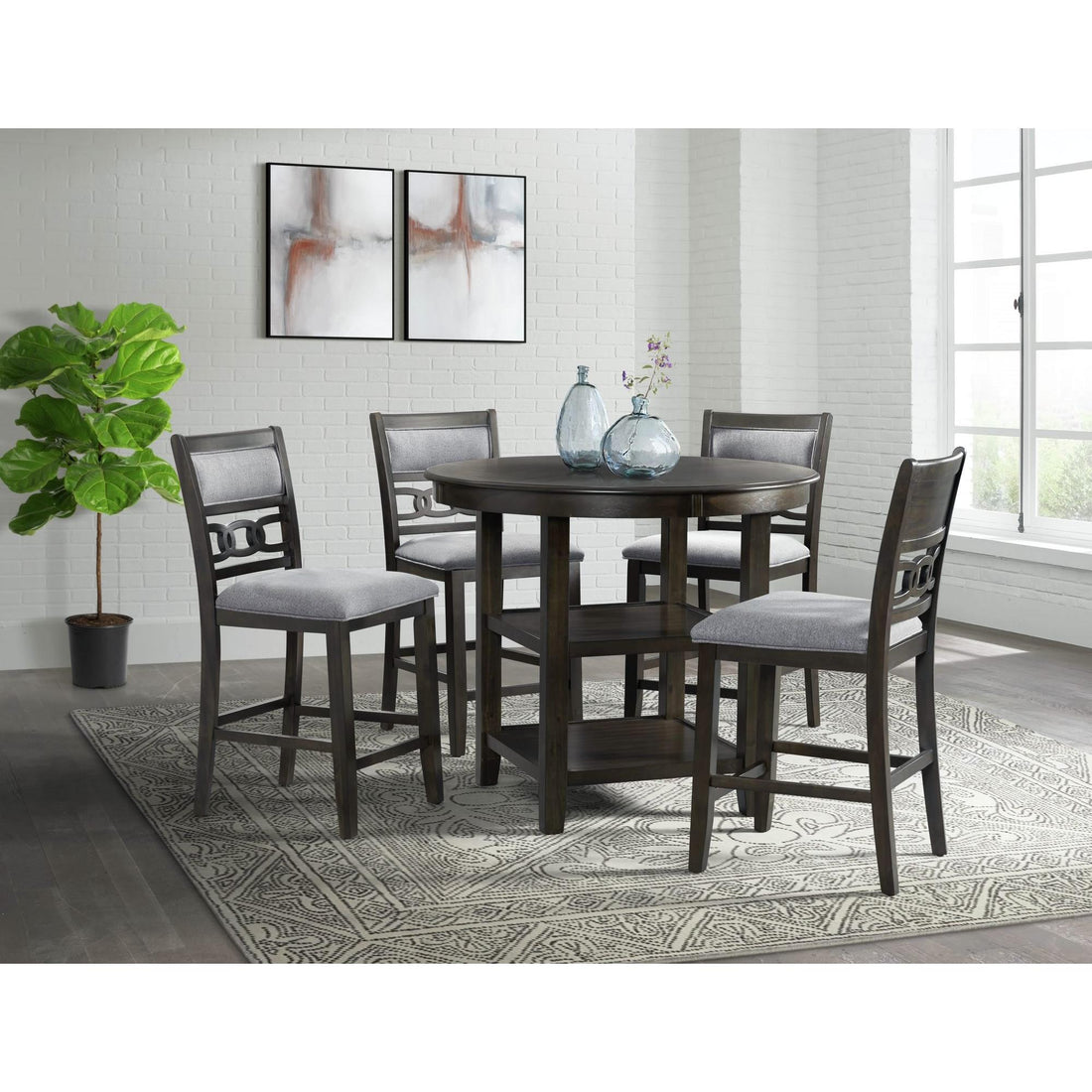  Elements International Amherst DAH550CT Counter Height Dining Table - Dark Brown IMAGE 1