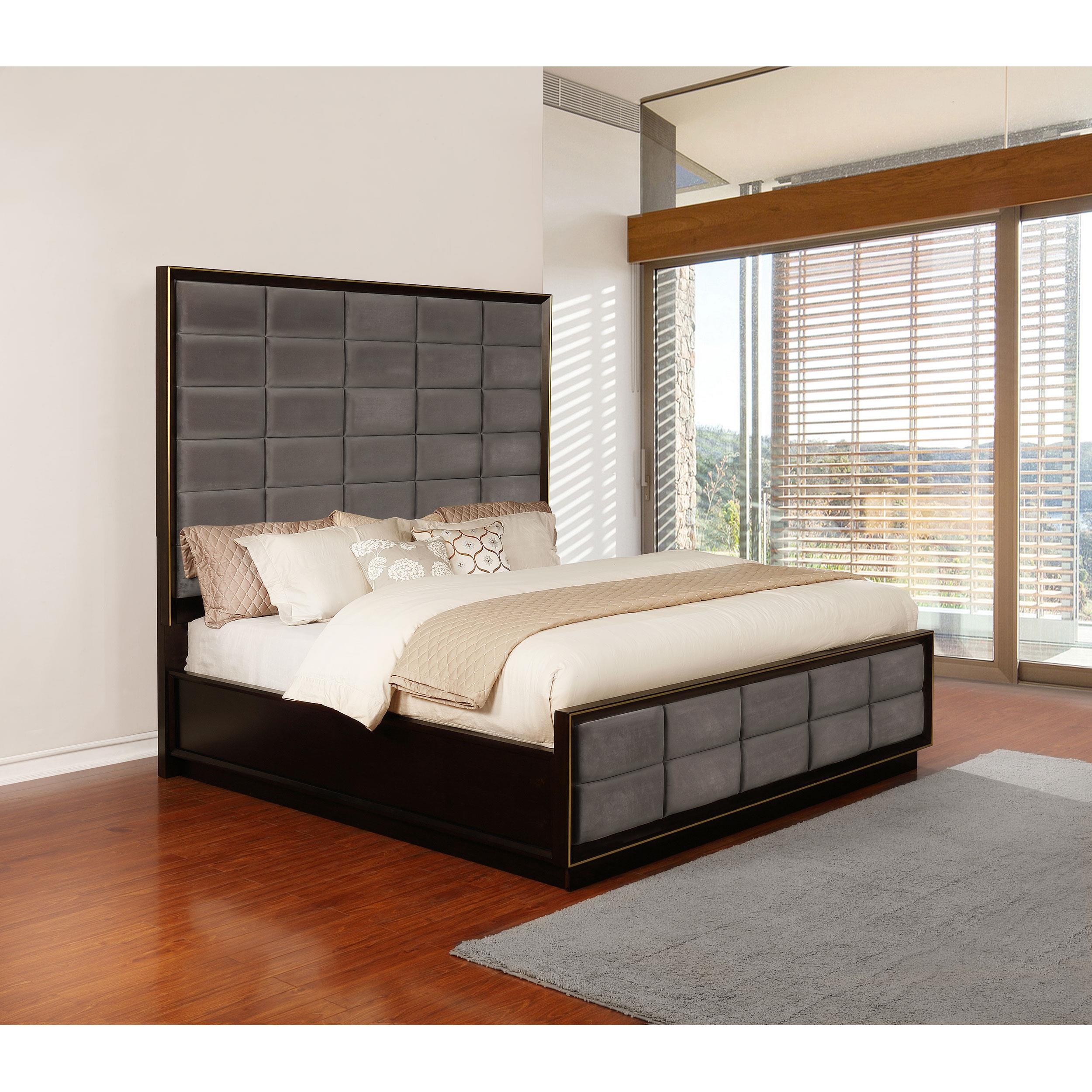  Size_Queen  -- Durango Upholstered Panel Bed IMAGE 4