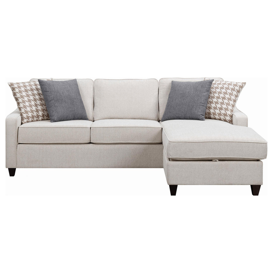  Coaster Furniture Mcloughlin 501840 Upholstered Sloped Arm Sectional Sofa - Platinum IMAGE 1