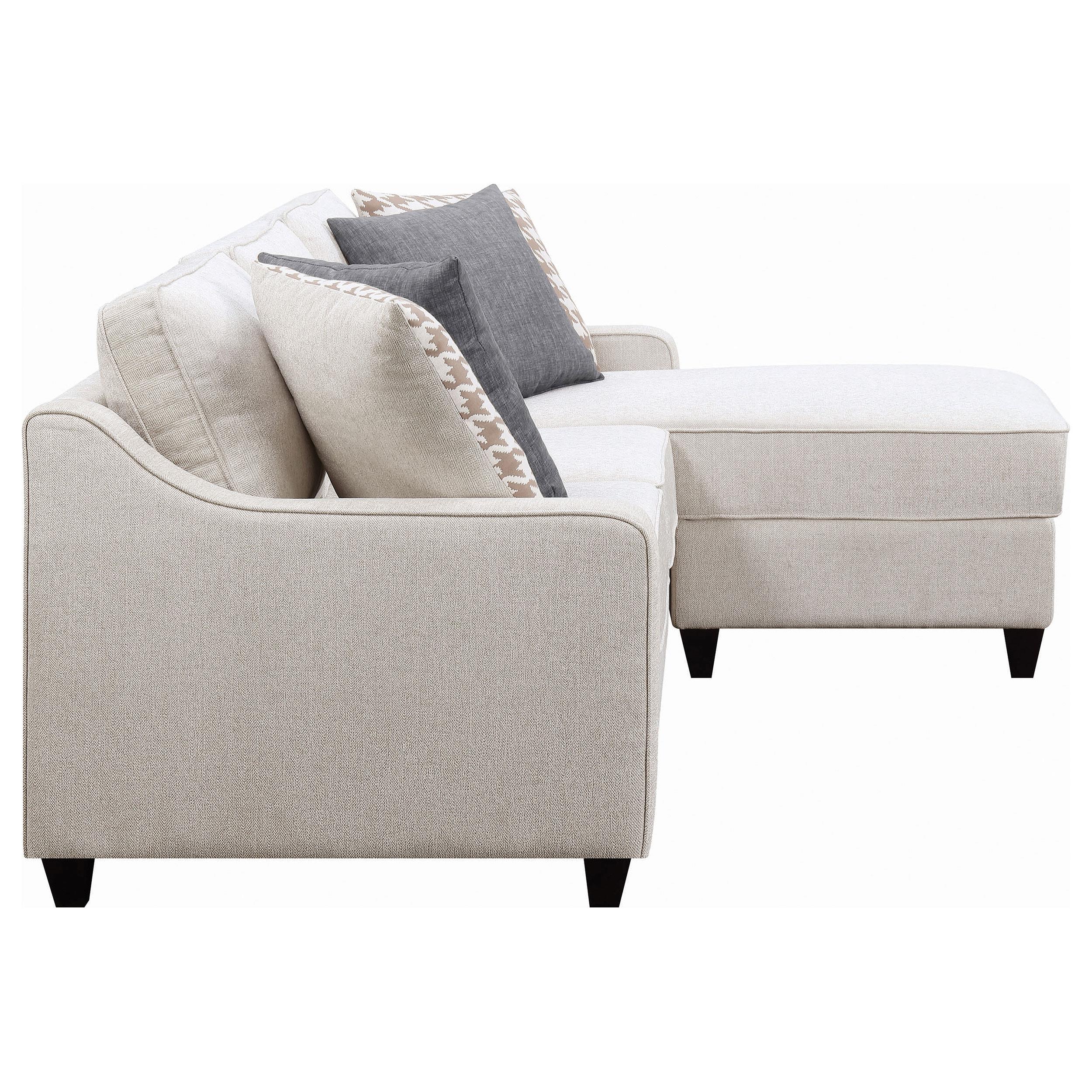  Coaster Furniture Mcloughlin 501840 Upholstered Sloped Arm Sectional Sofa - Platinum IMAGE 5