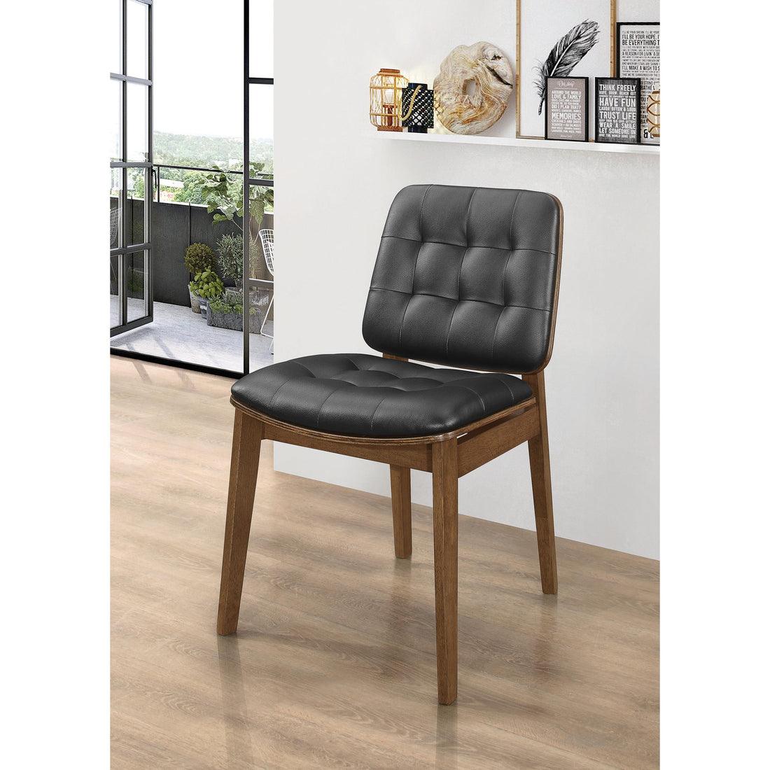  Coaster Furniture Redbridge 106596 Upholstered Dining Side Chair - Walnut IMAGE 1