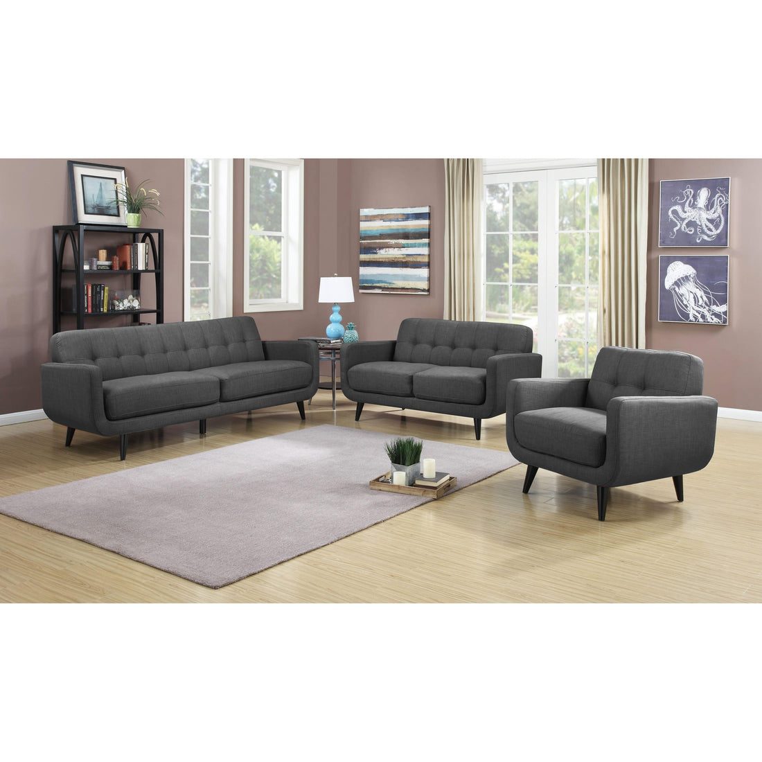  Elements International Hadley UHD090100 Chair - Heirloom Charcoal IMAGE 1