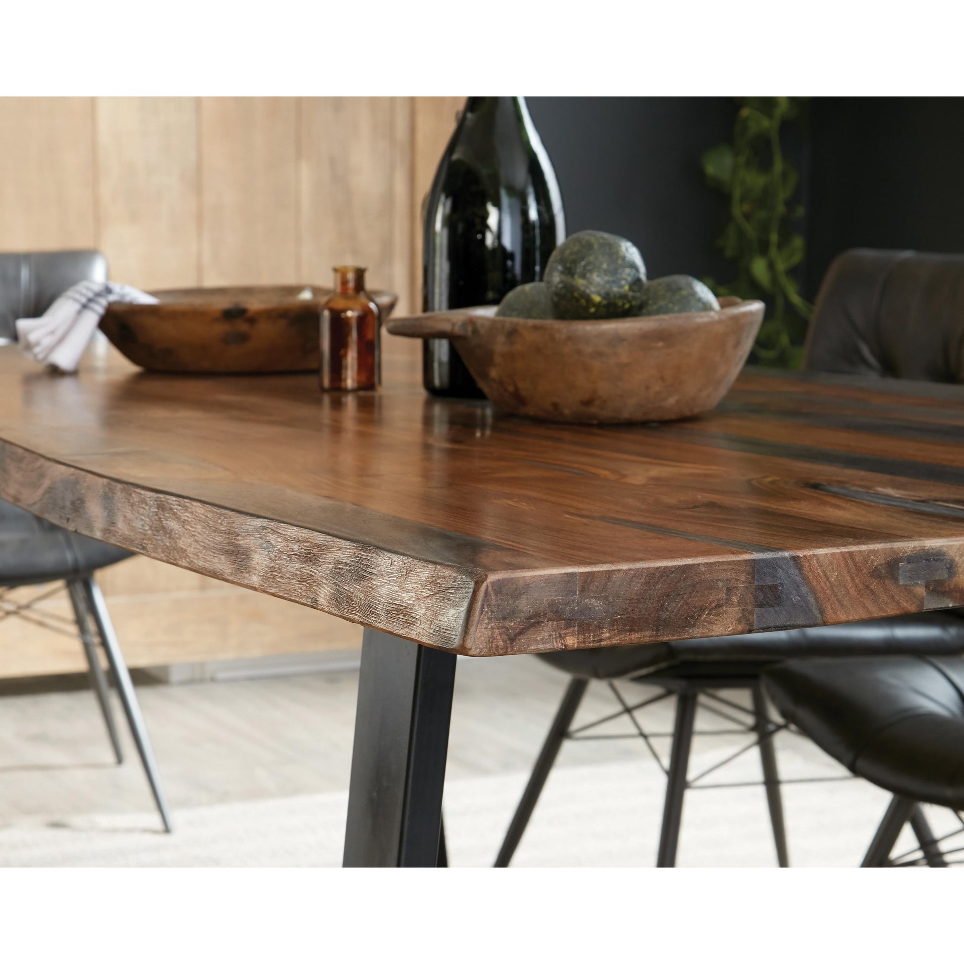  Coaster Furniture Ditman 110181 80-inch Live Edge Dining Table - Grey Sheesham IMAGE 3